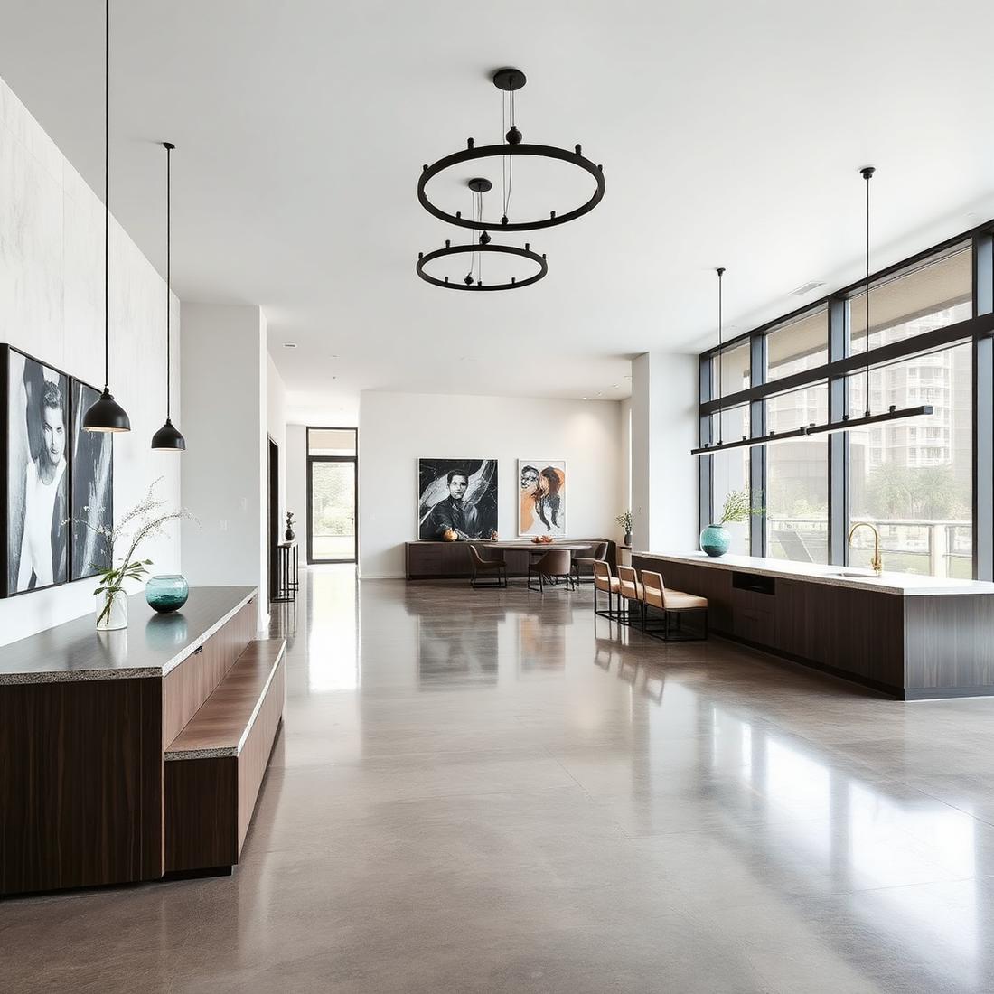 Polished concrete interior